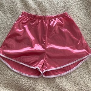 Silky pink shorts💕